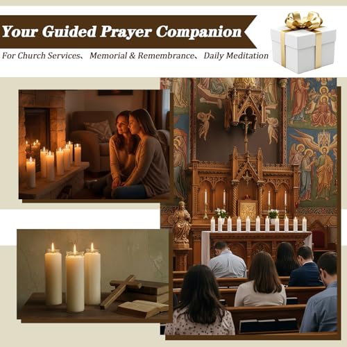 12 PCS White Candles in Glass, 2 Inch x 8 Inch Unscented Prayer Candle,Suitable for Various Occasions Such as: Memorials, Religious, Catholicism, Churches, Altars, Vigils, etc.