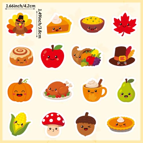 BeYumi Fall Thanksgiving Sticker Rolls - 1000Pcs Cartoon Stickers for Kids - style: Cute Thanksgiving