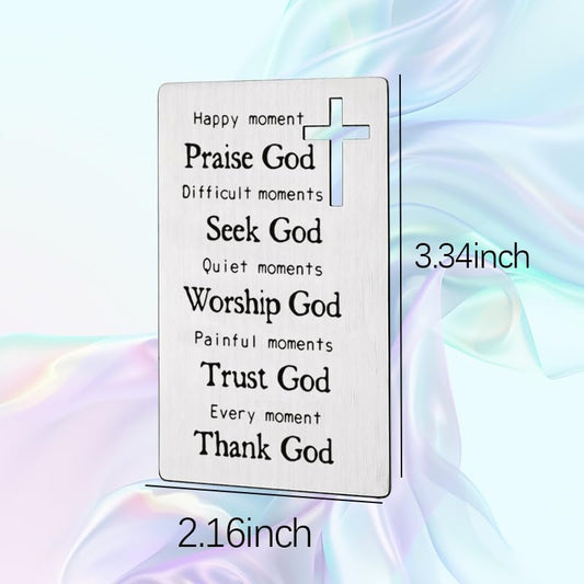 Baptism Card Wallet for Women Men Bible Verse Gifts for Bible Prayers First Communion Card Gift for Boys Girls Religious Gifts for Christian Inspirational Encouragement Gift for Baptisms - style: god