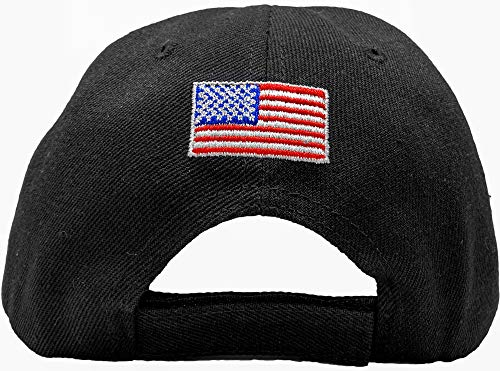 Black Duck Brand Embroidered Stand for The Flag - Kneel for The Cross Adjustable Baseball Hat/Cap (2) Black