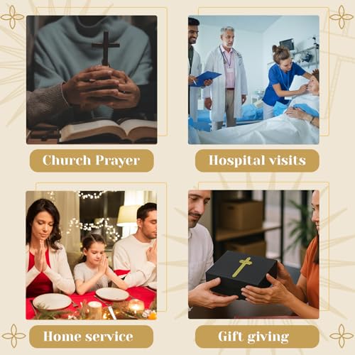 SiliFine Portable Communion Set with 6 Glass Cups and Anointing Oil Vial