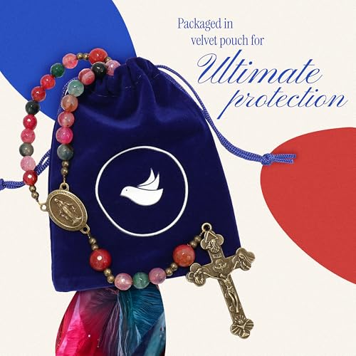 Handmade Catholic Rosary Beads - color: Agates - Multicolor