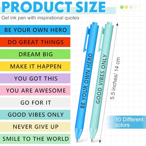 Crtiin 50 Pcs Inspirational Pens Bulk Bright Color, Motivational - color: Bright Color, size: 1 Count (Pack of 50)