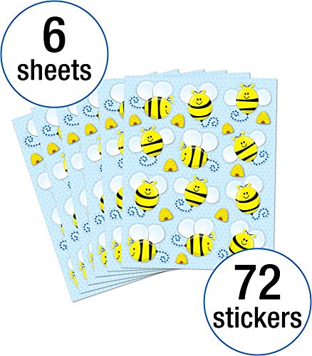 Carson Dellosa 72 Bumble Bee Stickers for Kids, 6 Sheets of Bugs With Hives for Spring Crafts, Scrapbooking, Water Bottle, Teacher Planner, Reward Chart, and School Supplies, Classroom Must Haves - style: Bees