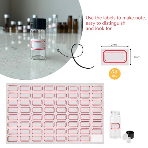 12PCS 10ml Clear Glass Small Vials with Screw Caps & Plastic Stoppers - size: 10ml