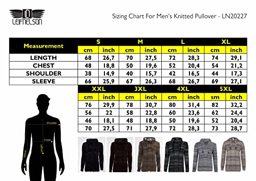 Leif Nelson Men's Knitted Sweater - Slim Pullover Sweaters for Men with Hoodie - color: Brown, size: 3X-Large
