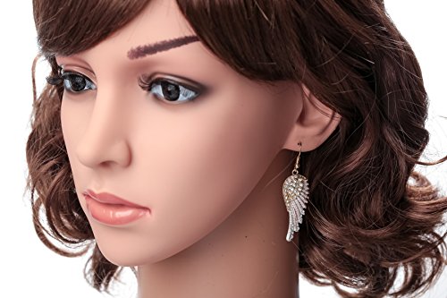 Szxc Women's Crystal Guardian Angel Wings Hypoallergenic Dangle Earrings Biker Jewelry - 2 1/4 inch - color: Color-changing Gold