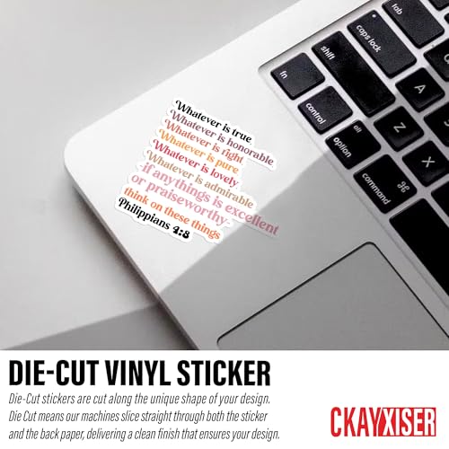 (3Pcs) Philippians 4:8 Whatever is True Whatever is Noble Whatever Stickers Bible Christian 3" Waterproof Vinyl Sticker for Laptop, Water Bottle, Tumbler, Accessory Gifts for Her Him 3 Inches - size: 3x3