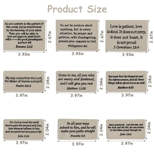 20 PCS Vintage Christian Iron on Patches,Bible Verse Embroidered Iron On Patches for Clothes,Hats,Backpacks,Jackets,Inspirational Scriptures Religious Faith Sew on Applique Patches for Adults,Kids - color: 20 PCS Vintage Bible Verse