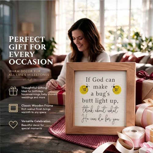 If God Can Make A Bug Light Up Wooden Sign, Funny Christian Home Desk Decor - color: Butt Light Up66
