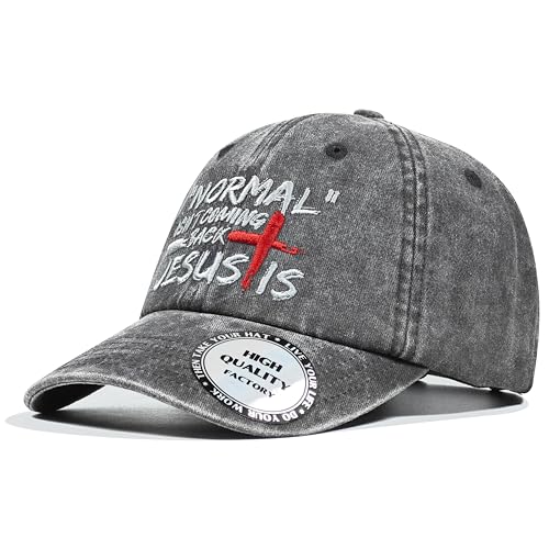 Christian Hats for Men Women,Jesus Cross Hat Christian Religious Gifts for Birthday/Christmas - color: 242.grey