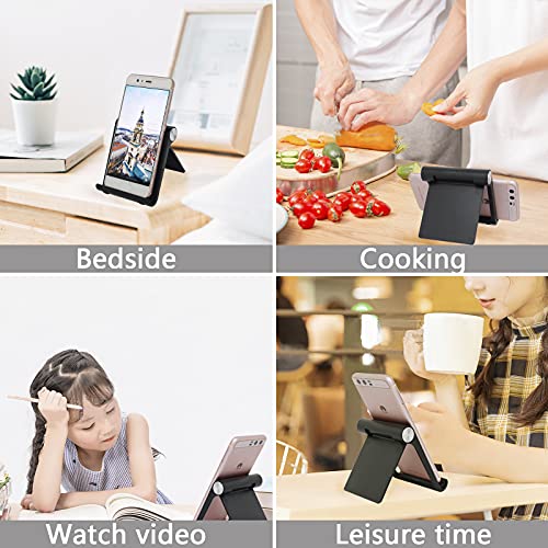 Mayten Foldable Cell Phone Stand for iPhone- Adjustable Phone Holder with Wide Compatibility, Portable Desktop Dock for iPhone 15/14/13/12/11/Pro/Max/SE, Galaxy, Pixel, Anti-Slip Design (Black) - color: Black