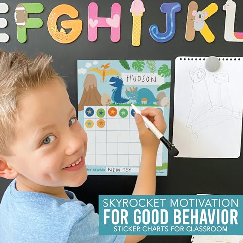 Sticker Chart for Kids Behavior at Home and Back to School Reward Charts - color: Dinosaur