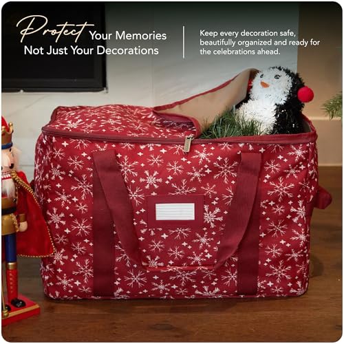 Covermates Treasurekeeper Storage Bag, Red Snowflake - color: Red Snowflake Polyester, size: 25.5W x 13D x 12.5H - Without Wheels
