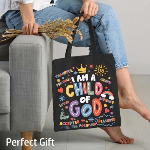 Chicimln Christian Goose Tote Bag, off to Praise the Lord Bible Verse Canvas Tote Bags - color: Black 02