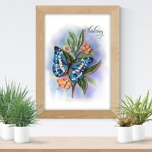 Thinking of You Butterfly Card, 5in x 7in, Blank Inside, Envelope Included, Perfect for Birthdays, Thank You, Anniversaries - color: Butterfly Thinking Of You