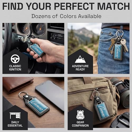 Brotherhood Car Key Chain for Camaro - Classic Models Keychain - color: Azure Turquoise - 69 Script