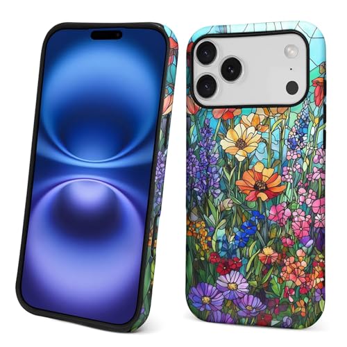 Case for iPhone 17 Pro Max/18 Pro Max,Drop Protection Hybrid 2-Layer Hard Phone Cover-Glazed Flowers Garden - color: Glazed Flowers Garden, size: iPhone 17 Pro Max/18 Pro Max