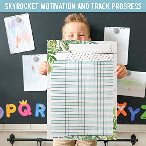 Attendance Chart for Classroom -4pc Laminated Chore & Reward Chart for Kids - color: Farmhouse Classic