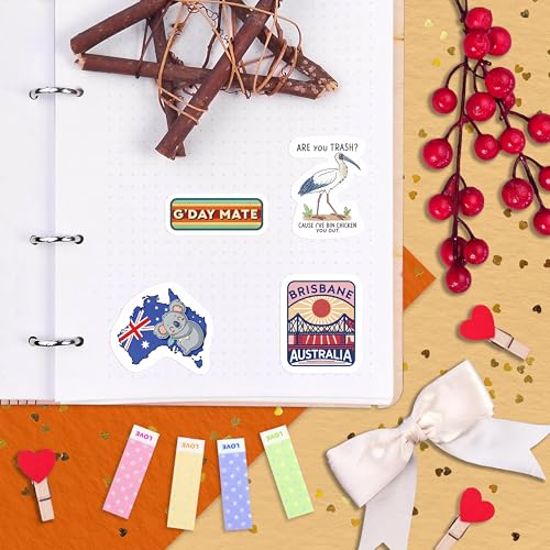 100Pcs Australia Stickers for Luggage, Water Bottle - Australian Stickers and Decals- Australia Party Supplies - Gift for Women & Men - color: Australia Stickers