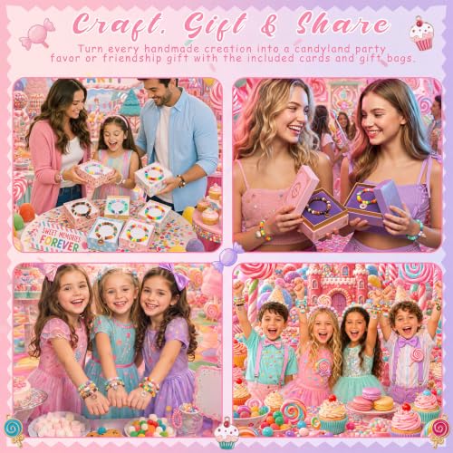 Soulchen 1102 Pcs/24 Sets Candyland Beads Bracelets Craft Candy Sweet Donut - style: Sweet