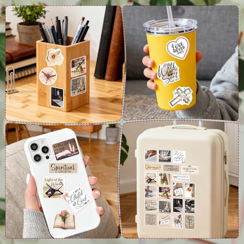 Prayer Board Stickers Supplies - 50 Pcs Prayer Vision Board Stickers, Motivational Water Bottle Sticker for Women, Bow Waterproof Scrapbook Decals, Vinyl Sticker for Laptop Journaling - style: Prayer