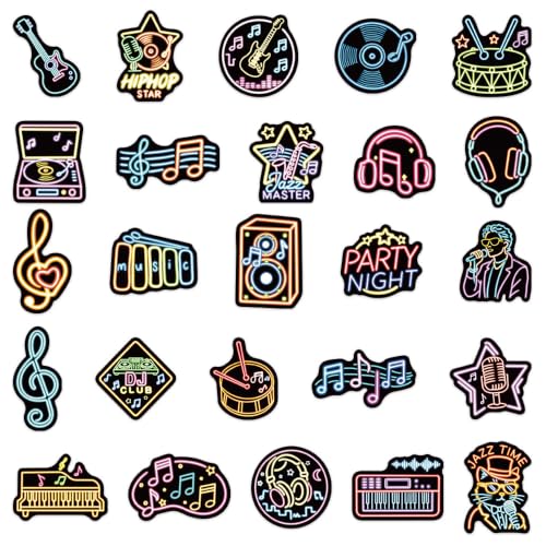50PCS Neon Music Stickers Waterproof Vinyl - color: Style10