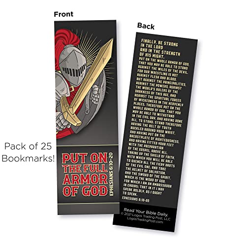 Armor of God Bookmarks & Challenge Coin, Pack of 25 Spartan Warrior Bible Bookmarkers & 1Matching High Relief Armour of God Christian Commemorative Souvenir Coin, Scripture Cards & Pocket Prayer Token - color: Spartan Warrior, size: Pack of 25 & Matching