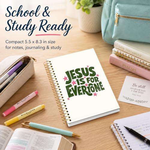 Christian Journal Notebook, Christian Gifts for Women - color: Jesus is for Everyone Retro Notebook