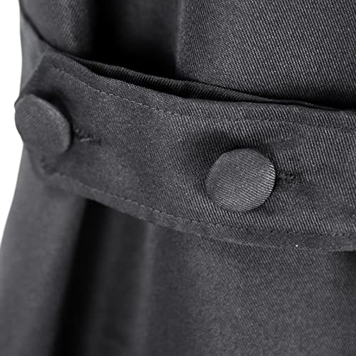 MYAYD Men's Cassock Choir Cassock Minister Robe Clergy Pulpit Liturgical Church Robe Black - size: Large