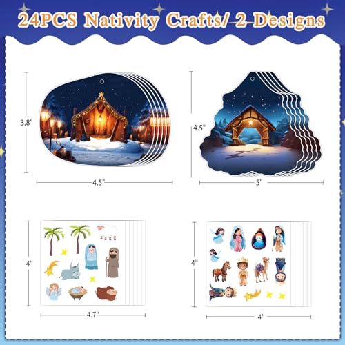 FaCraft Make a Nativity Scene Stickers - 24pcs Nativity Crafts for Kids - color: B-24PCS