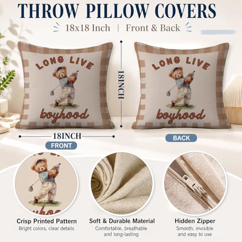 Kids Pillow Cover Long Live Boyhood - color: White-boyhood