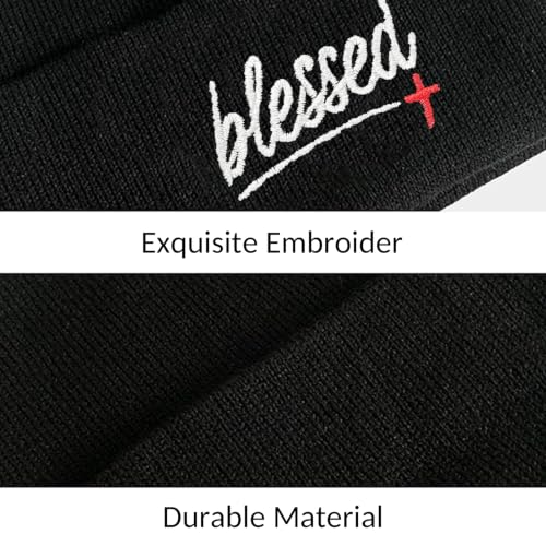 Christian Gifts for Men, Cross Beanie, Jesus Cross Knit Hat, Father's Day Christmas Birthday Gifts for Papa Uncle - color: Jesus Faith Beanies-1