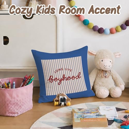 Long Live Boyhood Throw Pillow Cover 18x18,Boys Room Decor - color: Boys-long Live Boyhood