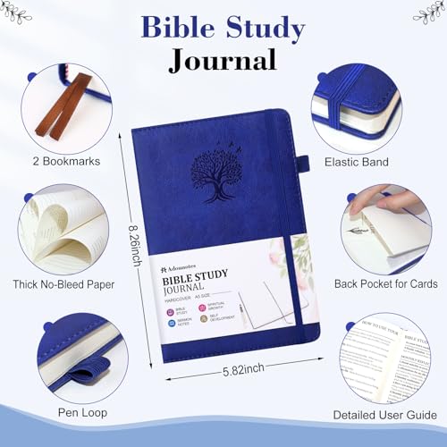 Bible Study Journal Scripture Notebook - Christian Note Taking Kit with Guided Prompts - Inspirational Religious Gifts - Faith Based Stationery Supplies for Church Notes (Mystic Blue) - color: Mystic Blue