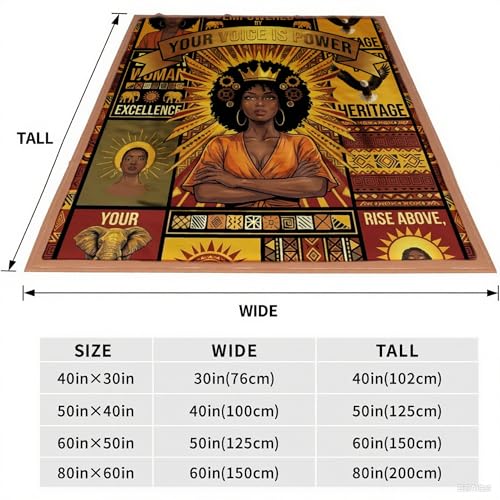 African American Black Girl Women Blanket - Christian Birthday Gifts Blanket- Inspirational Flannel Religious Spiritual Throw Blanket Home Decor 50x60inch - color: Hrmt5