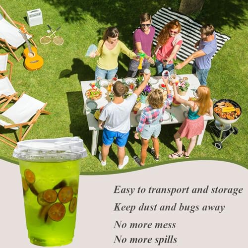 Artpreti 12 oz Clear Plastic Cups with Strawless Sip Lids, Disposable Plastic Coffee Cups with Lids, To Go Cups for Iced Coffee, Smoothies, Soda, or Any Cold Drinks, 25Sets - size: 12 oz - Strawless Sip Lid