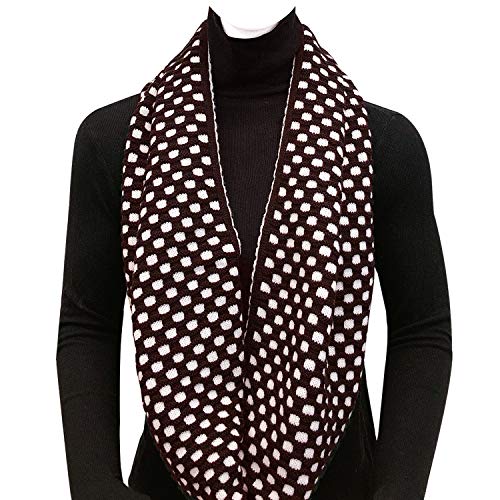 Wrapables Thick Knitted Winter Warm Infinity Scarf - color: Brown/White