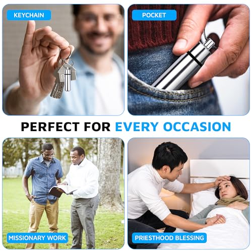 LDS Consecrated Oil Vial Keychain for Priesthood Holders (Black, 1-Pack) - size: 1-Pack
