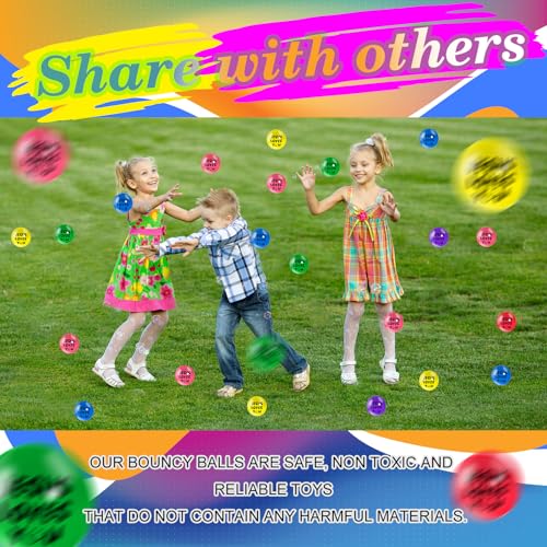 Syhood 100 Pcs Jesus Loves You Bouncy Balls Bulk Christmas Christian Party Favors 1.25" Bouncing Stress Balls Small Rubber Balls for Boys Girls Easter Party Church Class Prizes