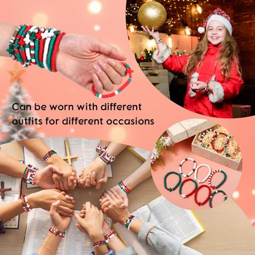 Landical 30/50/100 Cross Bracelets Bulk Jesus Women - color: Xmas Color