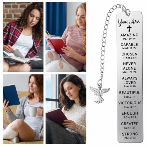 Christian Metal Bookmarks for Women Book Mark for Reading Book Lovers Gift First Communion Gifts for Girls Christian Baptism Gifts for Teen Girls Bible Women Religious Bible Verse Bookmark