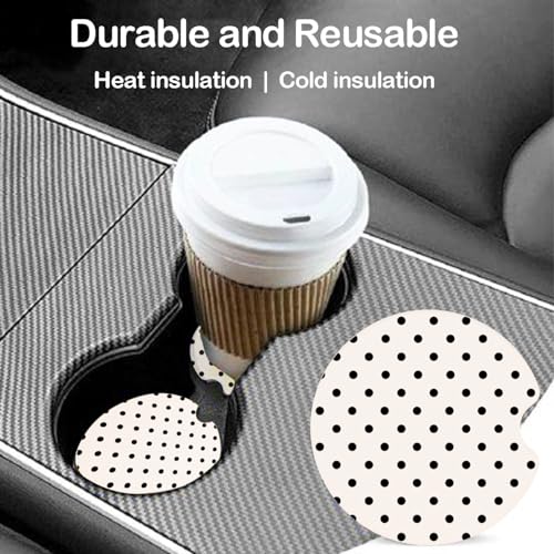 Ceramic Car Coasters – Absorbent Car Cup Holder Coaster Set for Women, Cute Aesthetic Car Accessories for Girls, 2 Pack (Dark Gray) - color: Dark Gray