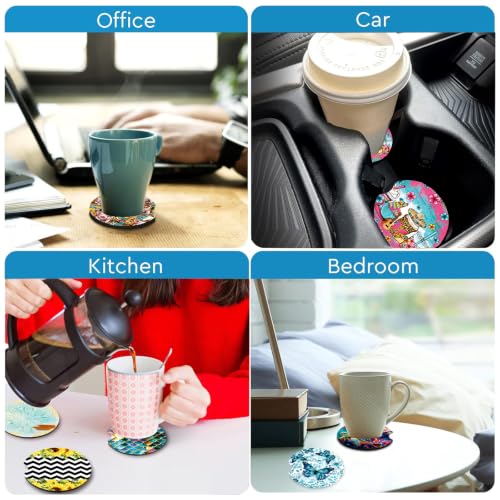 2 Pack Faith Fills My Cup Car Cup Holder Coasters Neoprene Rubber Mat 2.75" - color: Jesus-cup