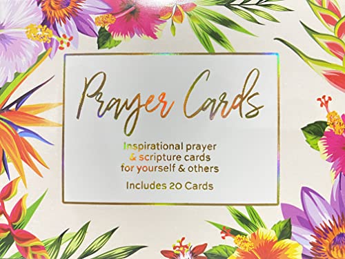 CrownJewlz Christian Floral Prayer & Scripture Cards, 2 Assorted Sets (20 ct each) v2