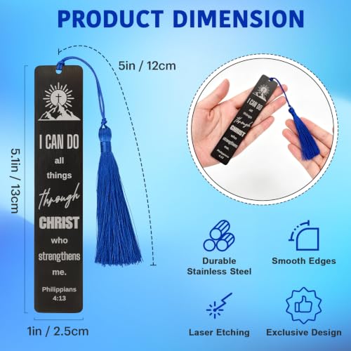 kilofly 3 Pcs Religious Christian Gifts Bible Verse Scripture Quotes Bookmarks, Courage - style: Blk - Courage