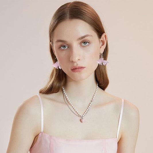 Anmpab Beach Funny Cute Goldfish Dangle Drop Earrings Lovely Resin Transparent Fish Earrings for Women - color: Pink