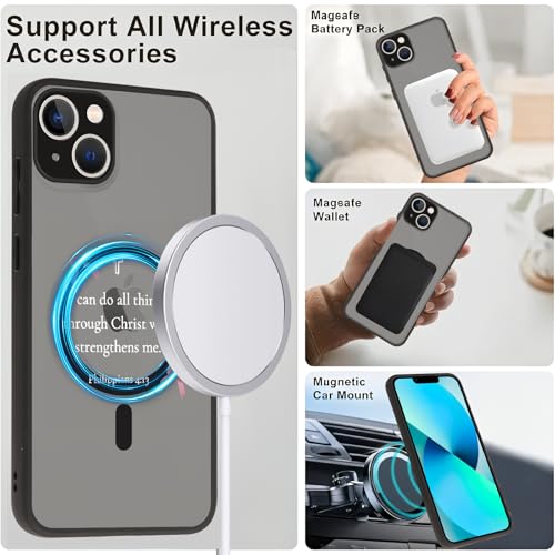 Magnetic Bible Verse Phone Case for iPhone 13 6.1",Compatible with MagSafe,Jesus Famous Quotes Pattern Aesthetic Design TPU Shockproof Protective Phone Cover for Girls Women - color: Bow, size: for iPhone 13