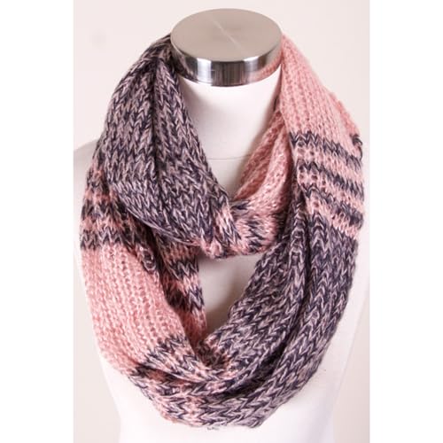 ScarvesMe Women's Check and Plaid Soft Infinity Loop Winter Fall Warm Scarf - color: Lof022_pink
