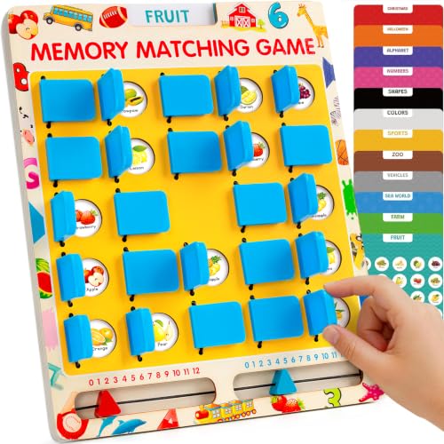 Matching Memory Game for Kids, Travel Toys Games Activities for 3 4 5 6 7 8 - color: Blue